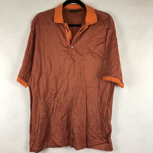 Bobby Jones Collection Mens Golf Polo Size Large Orange - Picture 1 of 7